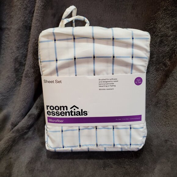 3 pc Room Essentials™-Twin/XL Twin Microfiber Multi Color Blue Striped - Picture 1 of 8